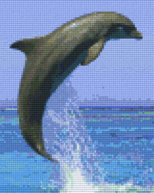 Dolphin Four [4] Baseplate PixelHobby Mini-mosaic Art Kit